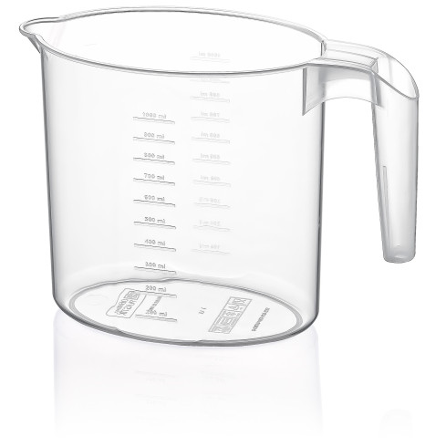 HOB081207 KUCHYŇSKÝ HRNEK S ODMĚRKOU 1L OVÁLNÝ PRŮHLEDNÝ