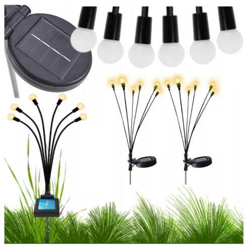 TG71287 SOLÁRNÍ LAMPY SOLÁRNÍ KULIČKY 10 LED 2ks ZAHRADNÍ NÁLEPKY