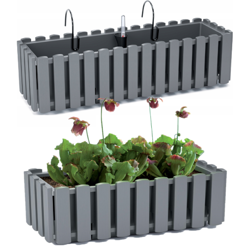 DDEF600W-405U Balkon Topf 58cm mit Griffen Feuchtigkeitsmesser Stone