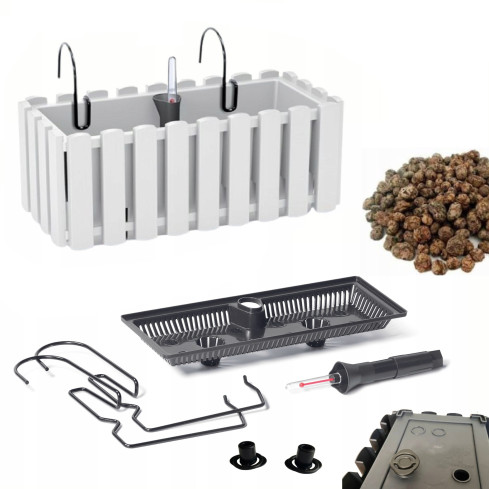 DDEF400W-S449 balcony planter, planter for balconies, railings, and patios, white