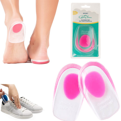 TG56607 Silikonová pata ostruha paty gelové vložky pár 2ks bolest růžová