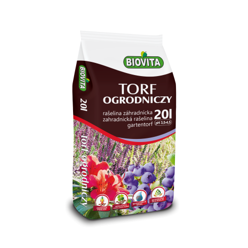 Kyselý zahradnický toff, přísada do substrátu, pro kyselomilné rostliny, borůvky, azalky, Biovita 20l