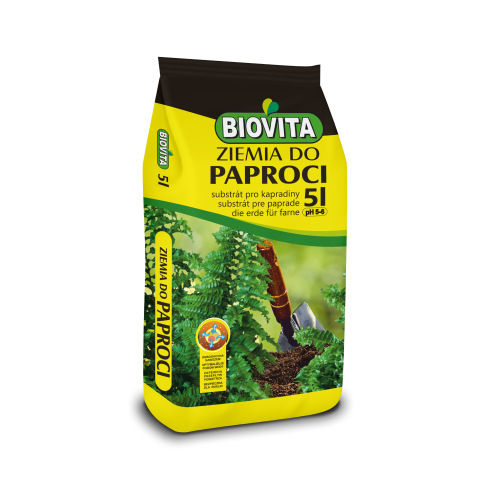 Zemina pro kapradiny, rostlinný substrát obohacený hnojivem, optimální složení, dobré proudění vzduchu, Biovita 5l