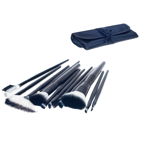 UR97C štětce na make-up 12ks profesionální sada pouzdro černá