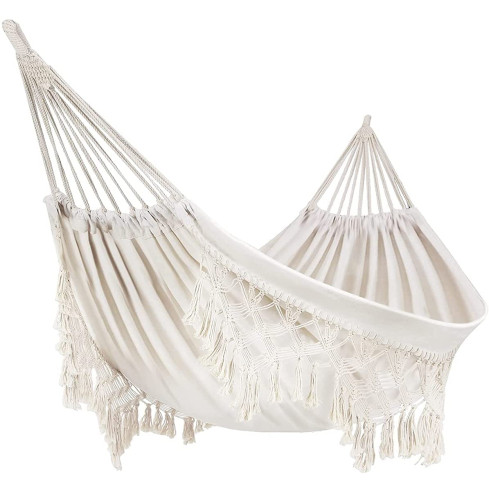 TG60442 ZAHRADNÍ HOUPACÍ SÍŤ BRAZILSKÁ XL BOHO ROCKER PRO DVĚ OSOBY VELKÉ ČLÁNKY 200X100CM
