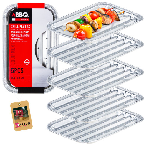 AMS0256 GRILLSCHALEN ZUM GRILLEN UND BRATEN ALUMINIUM 5PCS. 18x11CM TACKA