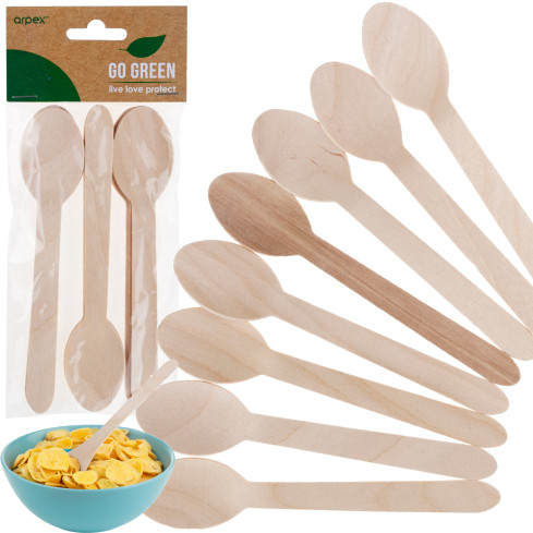 ARP7874 HOLZLÖFFEL LÖFFEL 16 CM 8 STÜCK GRILL GRILLPARTY PARTY