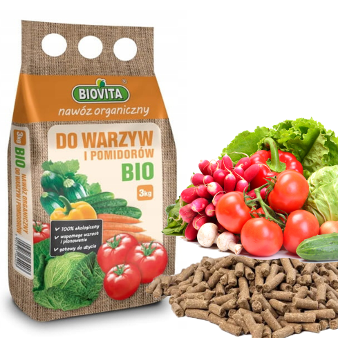 Organic fertilizer for vegetables and tomatoes, natural, organic, granules, Biovita 3 kg