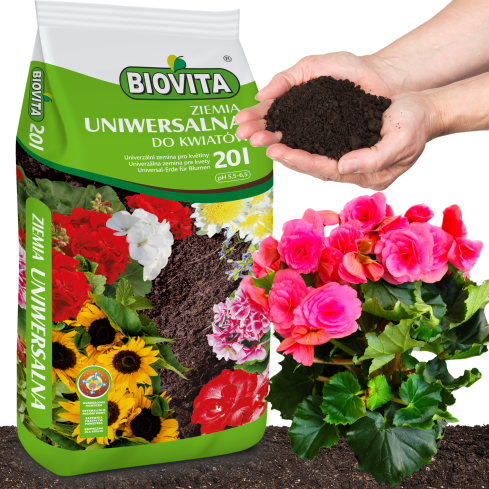 BIO7 BIOVITA UNIVERSALERDE 20L FÜR BLUMEN UND GRÜNPFLANZEN