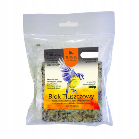 TUKOVÝ BLOK PRO VOLNĚ ŽIJÍCÍ PTÁKY SE ZRNÍM PRO ZIMNÍ TURDUS 300G