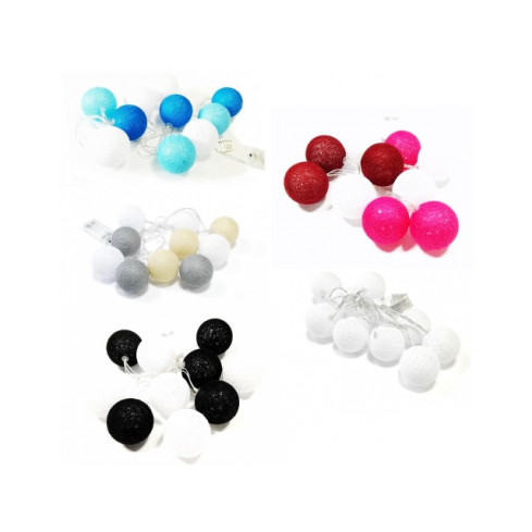 SS48 GIRLANDA COTTON BALLS 10 Farben