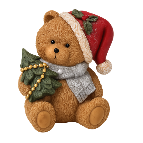 TG79572-1 MEDVÍDEK Z POLYRESINU VÁNOČNÍ DEKORACE FIGURKA MEDVÍDKA