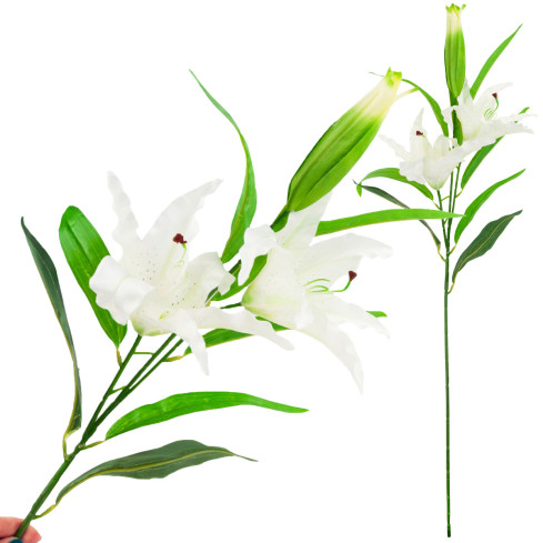 CV05685-1 LILIE WEISS KUNSTBLUMEN LILIENZWEIG