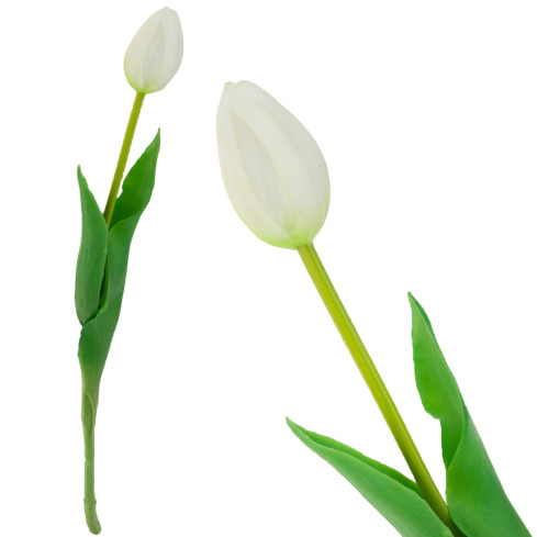 CV07588-1 Single white rubber tulip, lifelike