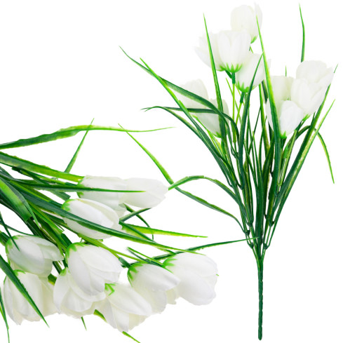 CV07855-1 TULPEN STRAUSS WEISS KUNSTBLUMEN IM STRAUSS TULIPAN DEKORATION