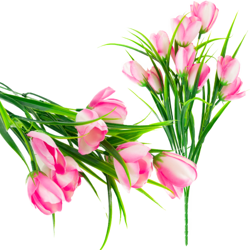 CV07855-2 STRAUSS TULPEN 9 KÖPFE MIT GRAS ROSA