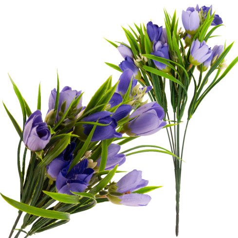 CV13987-4 KROKUS KROKUS STRAUSS KROKUSSE IM GRAS KÜNSTLICHE FRÜHLINGSBLUMEN VIOLETT