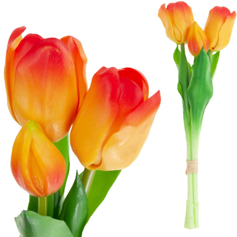 CV17690-4 LUX COLOURED SILICONE TULIPS 3 St. LUX orange LIVE TULIPS