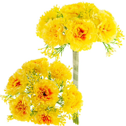 CV18424-5 NELKENSTRAUSS NELKEN BÜNDEL GELB KUNSTBLUMEN