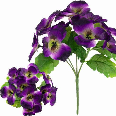 CV26367-4 STIEFMÜTTERCHEN STRAUSS DICHTE KÜNSTLICHE BLUMEN ZWEIGE STIEFMÜTTERCHEN IN BOUQUET