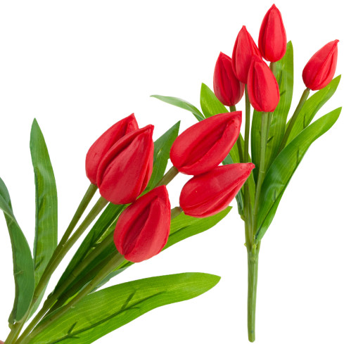 CV26806-5 TULPENSTRAUSS ROT SCHÖN WIE LEBEN SCHAUM TULPEN KÜNSTLICH