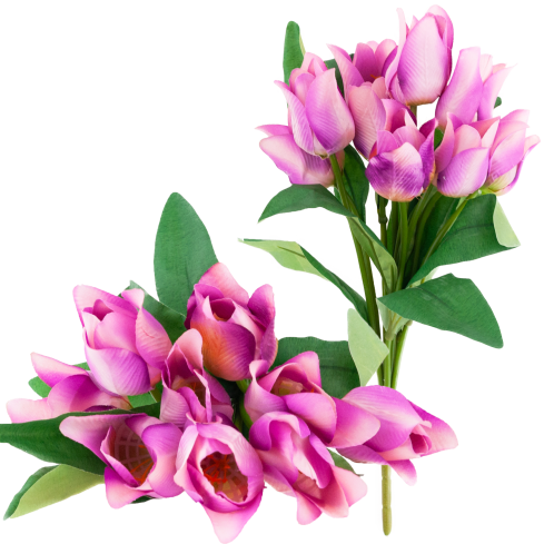 CV26811-7 STRAUSS KÜNSTLICHER GELOCHTER TULPEN X 9 VIOLETT