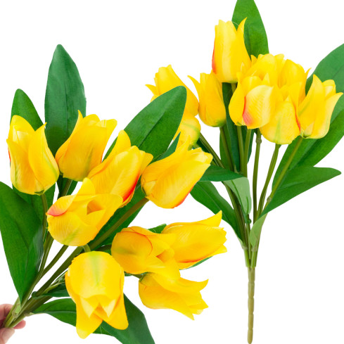 CV26811-8 TULIP GROSSER TULPENSTRAUSS X9 KÜNSTLICHE BLUMEN TULPEN IN SILIKO BOUQUET
