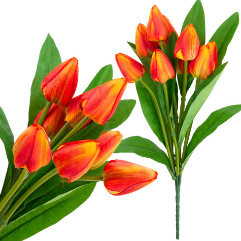CV26813-3 KYTICE TULIPÁNŮ KRÁSNÁ JAKO ŽIVÉ TULIPÁNY ORANŽOVÉ KVĚTY X9