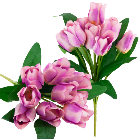 CV26815-7 STRAUSS LILA SCHATTIERTE KÜNSTLICHE TULPEN 9 KÖPFE