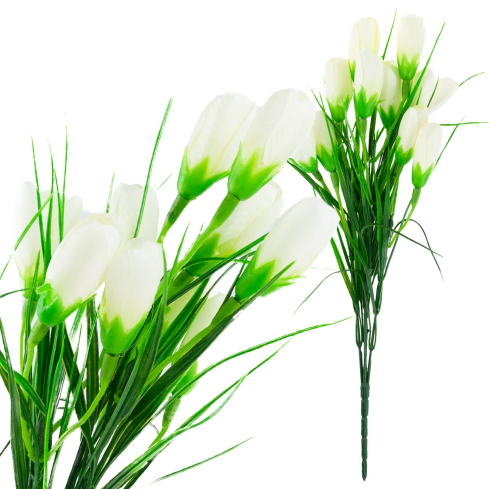 CV27023-1 Weiße Krokusse, Strauß aus künstlichen Krokussen, Frühlingsdekoration, künstliche Blumen