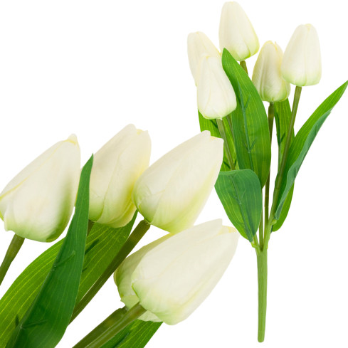 CV31225-1 TULPENSTRAUSS SCHÖN WIE LEBEN TULPEN WEISSE BLUMEN ECRU X5