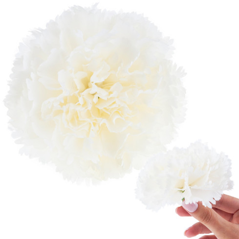 CV31484-1 Nelke Künstliche Blume Kopf Künstliche Blumen wie Live für Kopfbedeckungen weiß