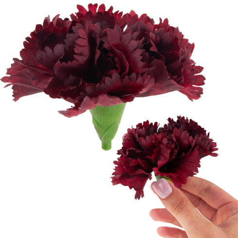 CV31484-20 Nelke Blume Kopf künstliche Blumen wie Live für Kopfbedeckungen Maroon