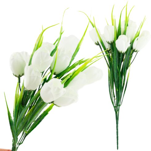 CV35281-1 Artificial white crocus bouquet, 10 blooms, 35 cm, spring, 5 stems