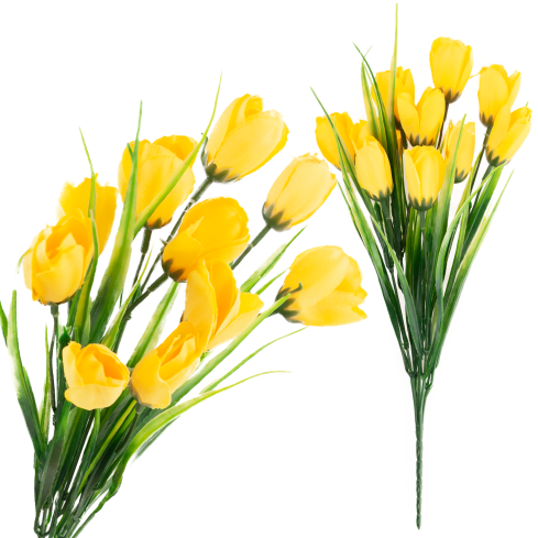 CV35281-2 Artificial Yellow Crocus Bouquet, 10 Flowers, 35 cm, Spring, 5 Stems