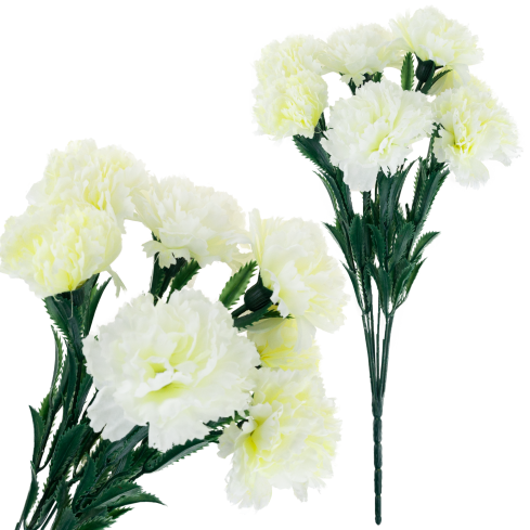 CV35341-1 KÜNSTLICHE BLUMEN NELKEN FRÜHLINGSSTRAUSS DEKORATIVES LAUB SCHILF NELKE