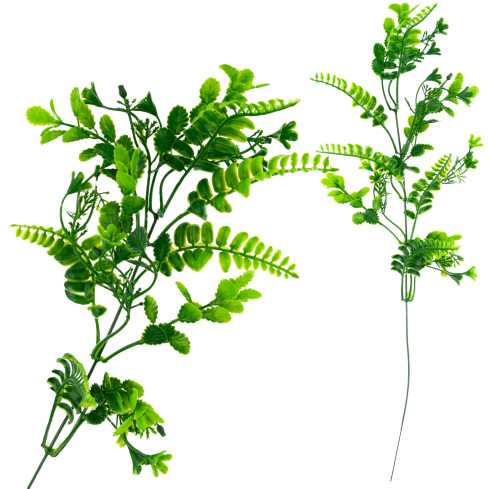 Umělá větvička, zelená, bobule, doplněk ke kyticím z rákosu, 41 cm