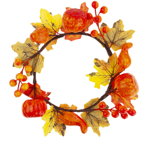 CV36852 Dekorative Girlande Kürbisse + Blätter, Dekoration für Haus, Eingang, Fenster 25cm