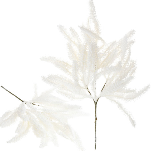 CV37247 DEKORAČNÍ VĚTEV BÍLÁ ZASNĚŽENÁ HUSTÁ VÁNOČNÍ GIRLANDA RÁKOSÍ