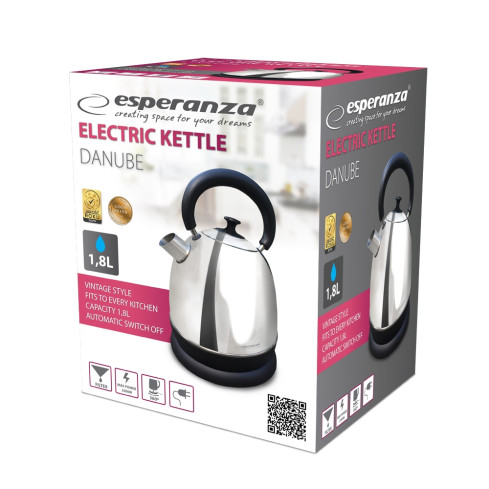 EKK032S ESPERANZA WASSERKOCHER DANUBE 1,8 L SILBER