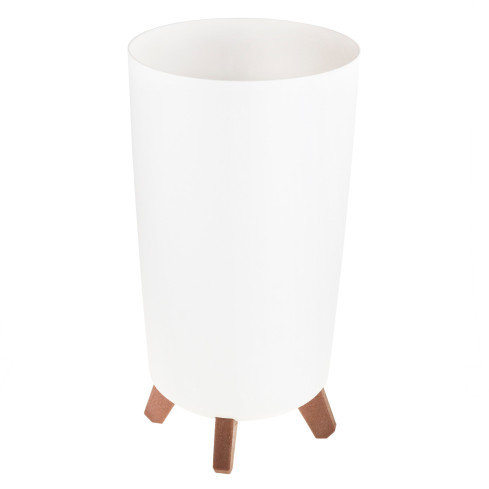 DGTL240-S449 Tall white planter with legs, round tall pot, slim white planter with legs