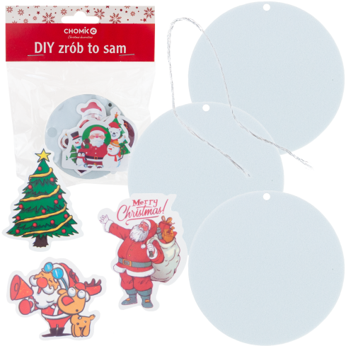 DIY7090 Set of Hanging Christmas Decorations with DIY Stickers