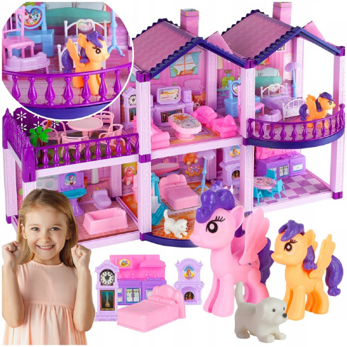 TG67311 DOMEČEK PRO PANENKY S PŘÍSLUŠENSTVÍM TERASA PONÍK VILA VILA NÁBYTEK