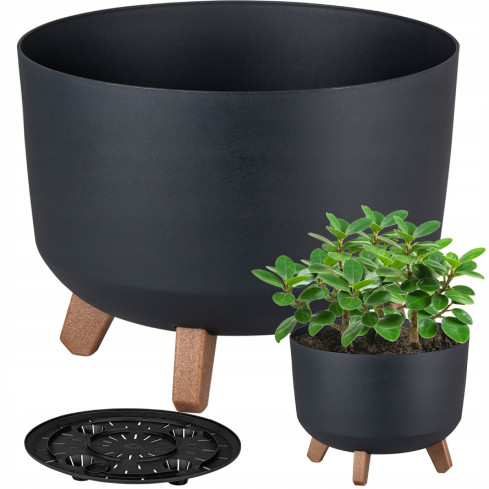 DGTL300L-S433 Planters, pots, and planters with drainage holes, 30 cm legs, anthracite tube, bowl