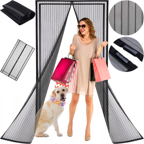 TG64366 MOSKETA NA BALKONOVÉ OKNO VELMI SILNÁ 80/90/100 x 210/220 černá