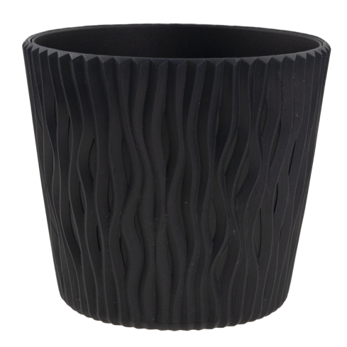 DSR220-S433 Decorative openwork planter, 22.5 cm, Sandy Anthracite, with 5-liter insert