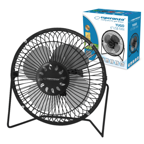 ES21C USB Desk Fan, Powerful, Metal, Black