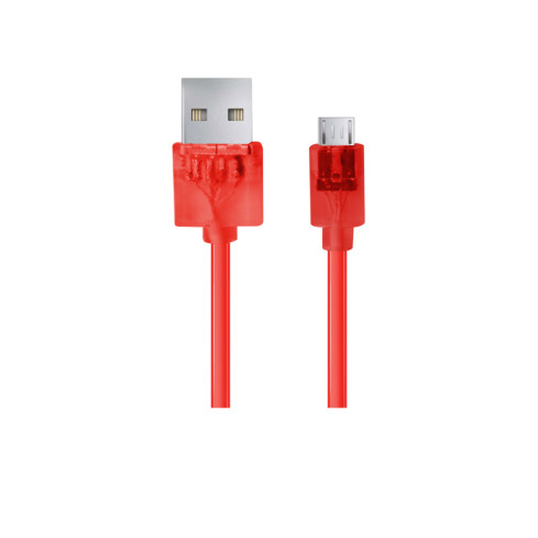 EB184R ESPERANZA MICRO USB 2.0 A-B M/M KABEL 1,0M ČERVENÝ TRANSPARENTNÍ