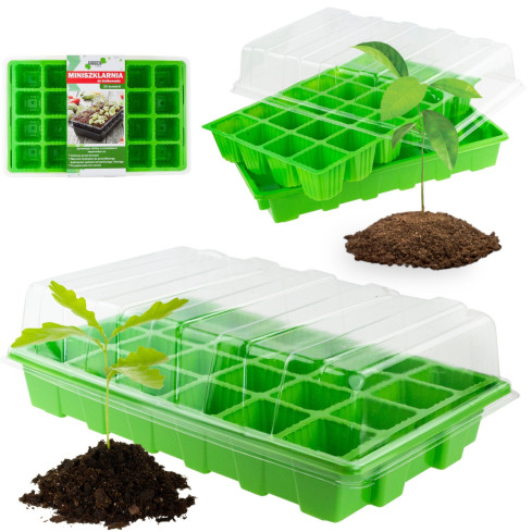 EDA8518 Mini Greenhouse, Germinator, Seedling Tray with 24 Compartments