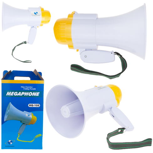 GG22 MEGAFON SE SIRÉNOU PRO ZÁZNAM PROTESTNÍHO POCHODU VÝKONNÝ VELMI HLASITÝ REPRODUKTOR